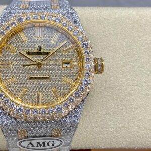 Iced Out Diamond Gold Watch
