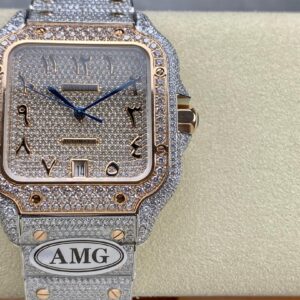 Silver Square Diamond Watch